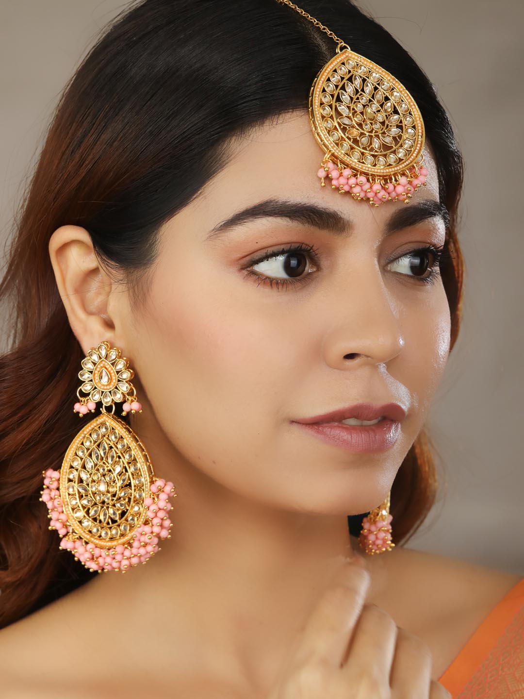 Indian Jewellery, Earrings and Tikka Set, Maang Tikka, Earrings, Chandbali  Earrings and Tikka, Punjabi Earrings, Pakistani Jewelry - Etsy